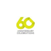 60 Years Anniversary Celebration Vector Logo Icon Template Design Illustration