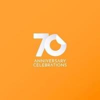 Ilustración de diseño de plantilla de icono de logotipo de vector de celebración de aniversario de 70 años