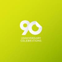 Ilustración de diseño de plantilla de icono de logotipo de vector de celebración de aniversario de 90 años