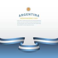 Feliz día de la independencia argentina celebración vector plantilla diseño ilustración