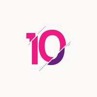 10 Years Anniversary Celebration Vector Logo Icon Template Design Illustration