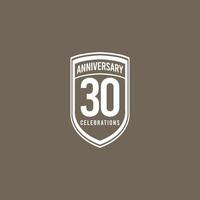 30 Years Anniversary Celebration Retro Classic Vector Template Design Illustration