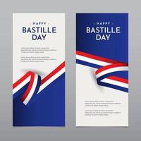 feliz día de la bastilla celebración vector plantilla diseño ilustración