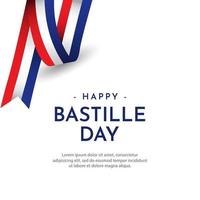 Happy Bastille Day Celebration Vector Template Design Illustration