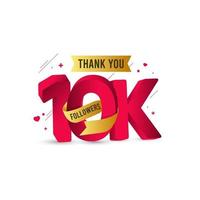 Thank You 10 K Followers Vector Template Design Illustration