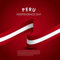 feliz día de la independencia de perú celebraciones vector plantilla diseño ilustración
