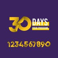 30 Days Your Program Vector Template Design Illustration