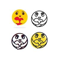 Smile Emoticon Character Vector Template Design Illustration