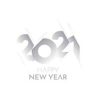 Happy New Year 2021 Paper Number Label Tag Vector Template Design Illustration