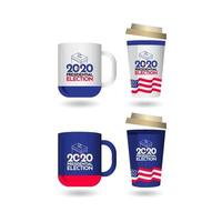 Mockup Vote Presidential Election 2020 United States Vector Template Design Illustration