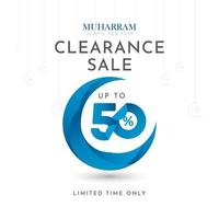 Islamic New Year Clearance Sale up to 50 Limited Time Only Label Tag Vector Template Design Illustration