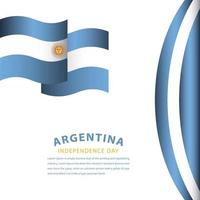 Feliz día de la independencia argentina celebración vector plantilla diseño ilustración