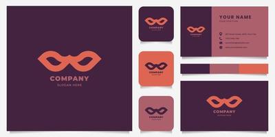 Simple and Minimalist Superhero Mask Logo with Business Card Template vector