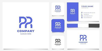 Simple and Minimalist Geometric Letter PR Logo with Business Card Template vector