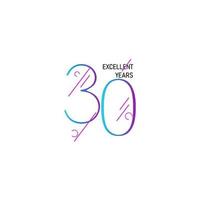 30 Years Anniversary Celebration Elegant Number Vector Template Design Illustration