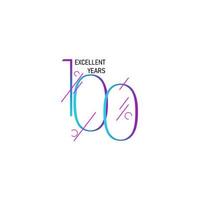 Ilustración de diseño de plantilla de vector de número elegante de celebración de aniversario de 100 años