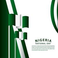 Feliz celebración del día nacional de Nigeria ilustración de diseño de plantilla de vector