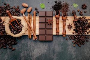Flavored dark roasted coffee concept photo
