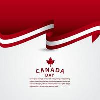 feliz día de canadá celebración vector plantilla diseño ilustración