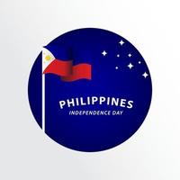 Feliz día de la independencia de Filipinas celebración ilustración de diseño de plantilla de vector