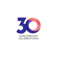 30 Years Anniversary Celebration Vector Template Design Illustration