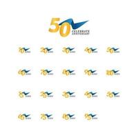 50 Years Anniversary Celebration Elegant Ribbon Vector Template Design Illustration