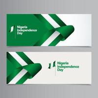 Feliz día de la independencia de Nigeria celebración vector plantilla de diseño ilustración