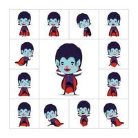 boy in a vampire costume set vector