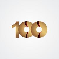 100 Years Anniversary Celebration Gold Vector Template Design Illustration