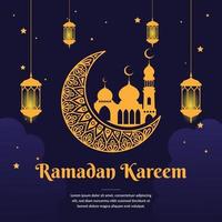 plantilla de fondo de saludo de ramadan kareem vector