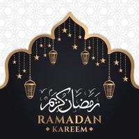 plantilla de fondo de saludo de ramadan kareem vector