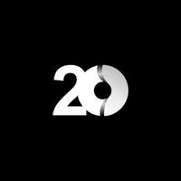 20 Years Anniversary Celebration White Circle Vector Template Design Illustration