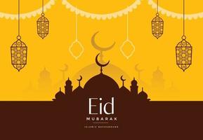 plantilla de fondo de saludo eid mubarak vector