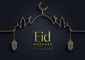 eid mubarak greeting background template vector