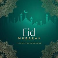 eid mubarak greeting background template vector