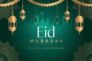 plantilla de fondo de saludo eid mubarak vector