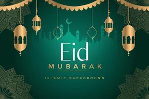 eid mubarak greeting background template vector