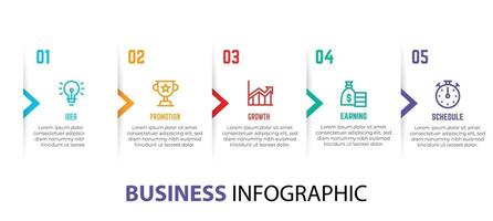 business infographic element template, step process template vector