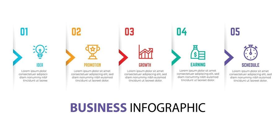 business infographic element template, step process template