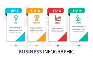 plantilla de elemento de infografía empresarial, plantilla de proceso de paso vector