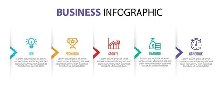 business infographic element template, step process template vector