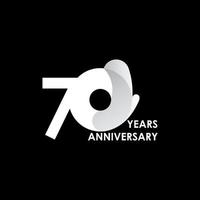 70 Years Anniversary Celebration White Circle Vector Template Design Illustration