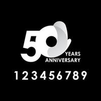 50 Years Anniversary Celebration White Circle Vector Template Design Illustration