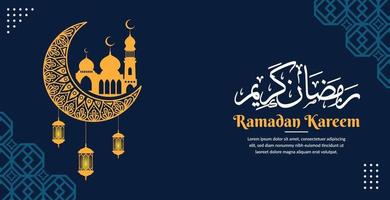 plantilla de fondo de saludo de ramadan kareem vector