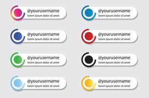 social media lower third set collection vector