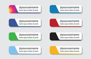 social media lower third set collection vector