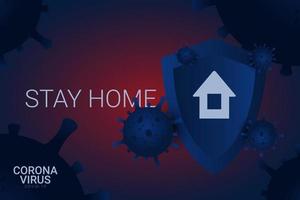 Stay At Home Corona virus Covid-19 Vector Template Design Illustration