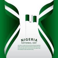 Feliz celebración del día nacional de Nigeria ilustración de diseño de plantilla de vector