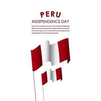 Happy Peru Independence Day Celebrations Vector Template Design Illustration