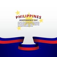 Feliz día de la independencia de Filipinas celebración ilustración de diseño de plantilla de vector